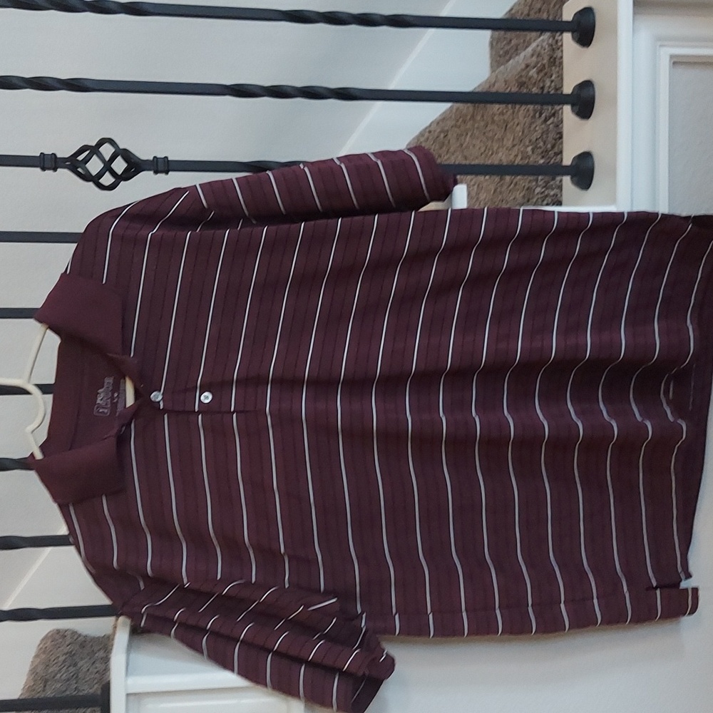 Maroon striped L PGA Tour Polo